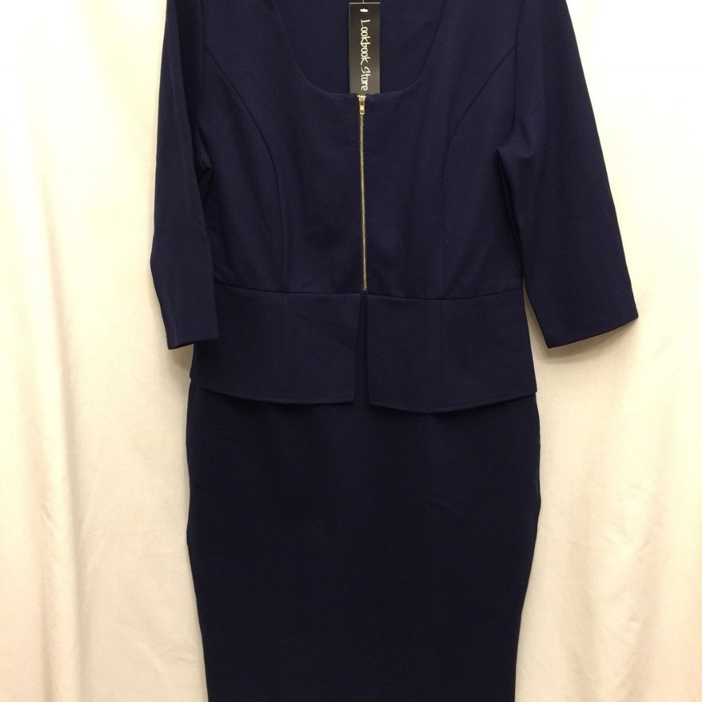 New Lookbook Store PEPLUM Pencil Dress 14W NWT - Picture 3 of 8